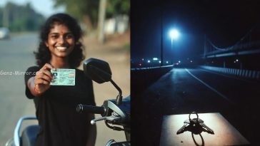 GenZ Mirror road safety cover displaying responsible youth with driving license in Kerala.