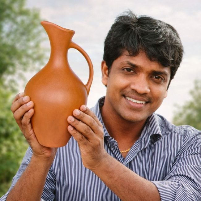 Handmade Clay Pitcher